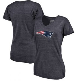 Wholesale Cheap Women\'s New England Patriots NFL Pro Line by Fanatics Branded Navy Distressed Team Logo Tri-Blend T-Shirt