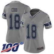 Wholesale Cheap Nike Cowboys #18 Randall Cobb Gray Women's Stitched NFL Limited Inverted Legend 100th Season Jersey