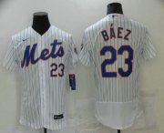 Wholesale Cheap Men's New York Mets #23 Javier Baez White Stitched MLB Flex Base Nike Jersey