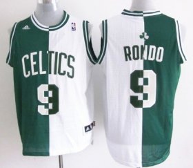 Wholesale Cheap Boston Celtics #9 Rajon Rondo Revolution 30 Swingman Green/White Two Tone Jersey