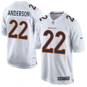 Wholesale Cheap Nike Broncos #22 C.J. Anderson White Men\'s Stitched NFL Game Event Jersey