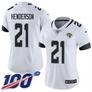 Wholesale Cheap Nike Jaguars #21 C.J. Henderson White Women's Stitched NFL 100th Season Vapor Untouchable Limited Jersey