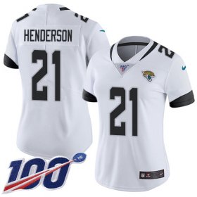 Wholesale Cheap Nike Jaguars #21 C.J. Henderson White Women\'s Stitched NFL 100th Season Vapor Untouchable Limited Jersey
