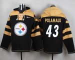 Wholesale Cheap Nike Steelers #43 Troy Polamalu Black Player Pullover NFL Hoodie