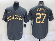 Wholesale Men's Houston Astros #27 Jose Altuve Grey 2022 All Star Stitched Cool Base Nike Jersey