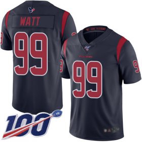 Wholesale Cheap Nike Texans #99 J.J. Watt Navy Blue Men\'s Stitched NFL Limited Rush 100th Season Jersey