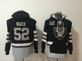 Wholesale Cheap Men\'s Oakland Raiders #52 Khalil Mack NEW Black Pocket Stitched NFL Pullover Hoodie