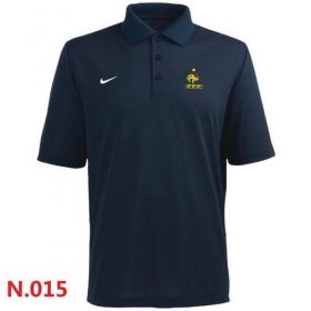 Wholesale Cheap Nike France 2014 World Soccer Authentic Polo Dark Blue