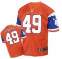 Wholesale Cheap Nike Broncos #49 Dennis Smith Orange Men's Stitched NFL Elite Throwback Jersey