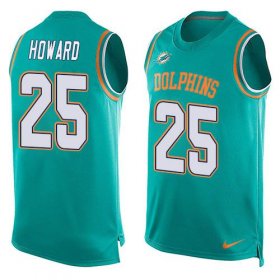 Wholesale Cheap Nike Dolphins #25 Xavien Howard Aqua Green Team Color Men\'s Stitched NFL Limited Tank Top Jersey
