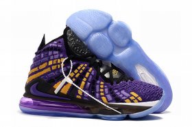 Wholesale Cheap Nike Lebron James 17 Air Cushion Shoes Black Yellow Purple