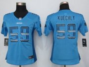 Wholesale Cheap Nike Panthers #59 Luke Kuechly Blue Alternate Women's Stitched NFL Elite Strobe Jersey