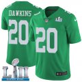 Wholesale Cheap Nike Eagles #20 Brian Dawkins Green Super Bowl LII Youth Stitched NFL Limited Rush Jersey