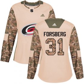 Wholesale Cheap Adidas Hurricanes #31 Anton Forsberg Camo Authentic 2017 Veterans Day Women\'s Stitched NHL Jersey