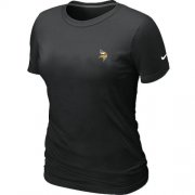 Wholesale Cheap Women's Nike Minnesota Vikings Chest Embroidered Logo T-Shirt Black