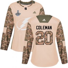 Cheap Adidas Lightning #20 Blake Coleman Camo Authentic 2017 Veterans Day Women\'s 2020 Stanley Cup Champions Stitched NHL Jersey