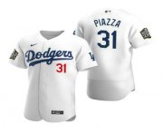 Wholesale Cheap Men's Los Angeles Dodgers #31 Mike Piazza White 2020 World Series Authentic Flex Nike Jersey