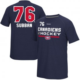 Wholesale Cheap Montreal Canadiens #76 PK Subban Reebok CI Freeze Supremium Name & Number T-Shirt Navy