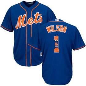 Wholesale Cheap Mets #1 Mookie Wilson Blue Team Logo Fashion Stitched MLB Jersey