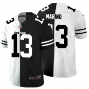 Cheap Miami Dolphins #13 Dan Marino Men's Black V White Peace Split Nike Vapor Untouchable Limited NFL Jersey