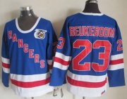 Wholesale Cheap Rangers #23 Jeff Beukeboom Blue CCM 75TH Stitched NHL Jersey
