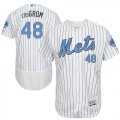 Wholesale Cheap Mets #48 Jacob DeGrom White(Blue Strip) Flexbase Authentic Collection Father's Day Stitched MLB Jersey