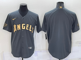 Wholesale Men\'s Los Angeles Angels Blank Grey 2022 All Star Stitched Cool Base Nike Jersey