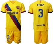 Wholesale Cheap Barcelona #3 Pique Away Soccer Club Jersey