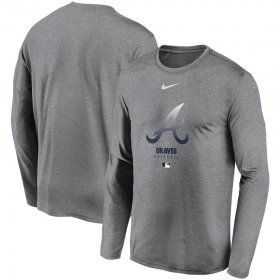 Wholesale Cheap Men\'s Atlanta Braves Nike Charcoal Authentic Collection Legend Performance Long Sleeve T-Shirt