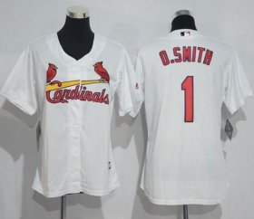 Wholesale Cheap Cardinals #1 Ozzie Smith White Women\'s Home Stitched MLB Jersey