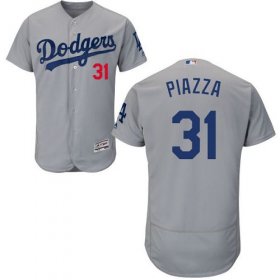 Wholesale Cheap Dodgers #31 Mike Piazza Grey Flexbase Authentic Collection Stitched MLB Jersey