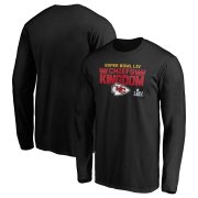 Wholesale Cheap Men's Kansas City Chiefs NFL Black Super Bowl LIV Bound Hometown Final Drive Long Sleeve T-Shirt