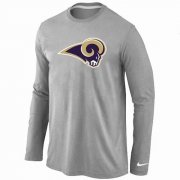 Wholesale Cheap Nike Los Angeles Rams Logo Long Sleeve T-Shirt Grey
