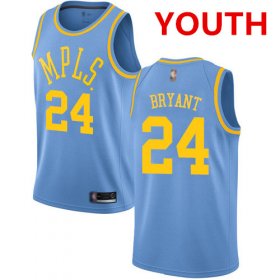 Cheap Youth Los Angeles Lakers #24 Kobe Bryant Royal Blue Basketball Swingman Hardwood Classics Jersey