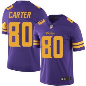 Wholesale Cheap Nike Vikings #80 Cris Carter Purple Men\'s Stitched NFL Limited Rush Jersey