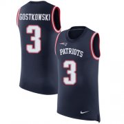 Wholesale Cheap Nike Patriots #3 Stephen Gostkowski Navy Blue Team Color Men's Stitched NFL Limited Rush Tank Top Jersey