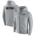 Wholesale Cheap Men's Buffalo Bills Nike Ash Gridiron Gray 2.0 Full-Zip Hoodie