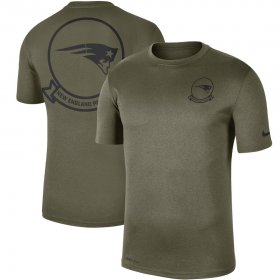 Wholesale Cheap Men\'s New England Patriots Nike Olive 2019 Salute to Service Sideline Seal Legend Performance T-Shirt