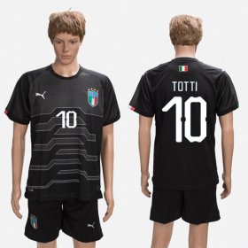 Wholesale Cheap Italy #10 Totti Black Goalkeeper Soccer Country Jersey