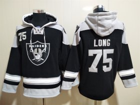Wholesale Cheap Men\'s Las Vegas Raiders #75 Howie Long NEW Black Pocket Stitched NFL Pullover Hoodie