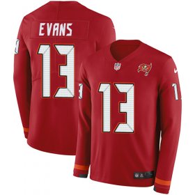 Wholesale Cheap Nike Buccaneers #13 Mike Evans Red Team Color Men\'s Stitched NFL Limited Therma Long Sleeve Jersey