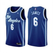 Wholesale Cheap Men's Los Angeles Lakers #6 LeBron James Bibigo Blue Stitched Basketball Jersey