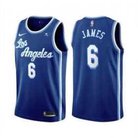 Wholesale Cheap Men\'s Los Angeles Lakers #6 LeBron James Bibigo Blue Stitched Basketball Jersey