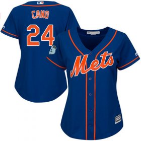 Wholesale Cheap Mets #24 Robinson Cano Blue Alternate Women\'s Stitched MLB Jersey