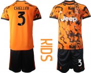 Wholesale Cheap Youth 2020-2021 club Juventus away orange 3 Soccer Jerseys