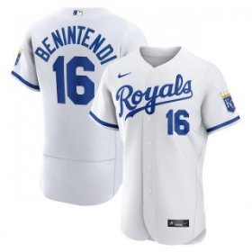 Wholesale Cheap Men\'s Kansas City Royals #16 Andrew Benintendi White Flex Base Stitched Jersey