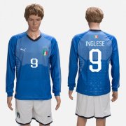 Wholesale Cheap Italy #9 Inglese Blue Home Long Sleeves Soccer Country Jersey