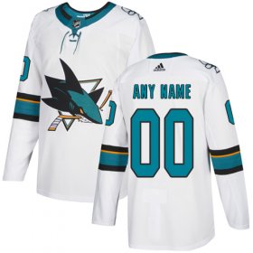 Wholesale Cheap Men\'s Adidas Sharks Personalized Authentic White Road NHL Jersey