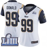Wholesale Cheap Nike Rams #99 Aaron Donald White Super Bowl LIII Bound Women's Stitched NFL Vapor Untouchable Limited Jersey