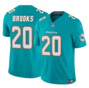 Cheap Men's Miami Dolphins #20 Jordyn Brooks Aqua 2024 F.U.S.E Vapor Limited Football Stitched Jersey